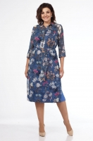 Платье 1861/синий Леди стиль классик