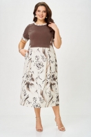 Платье 1581/шоколад Леди стиль классик